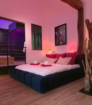 Un ou plusieurs lits dans un hébergement de l'établissement Mont Evasion Spa