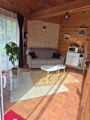 Cuisine ou kitchenette dans l'établissement Chalet cosy