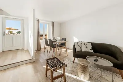 Coin salon dans l'établissement Bord de l'eau 1 - T3 duplex - Sea view