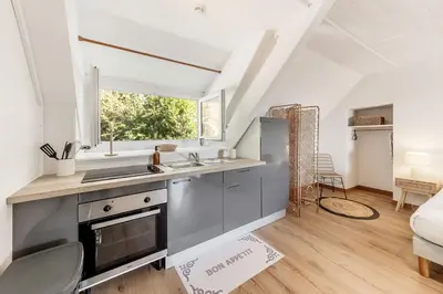 Cuisine ou kitchenette dans l'établissement Bord de l'eau 5 - Studio - Sea view