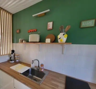 Cuisine ou kitchenette dans l'établissement Chez Max