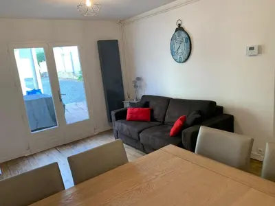 Coin salon dans l'établissement Maison a 150m de la mer