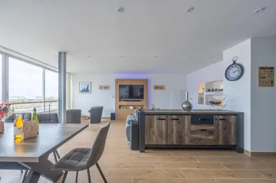 Cuisine ou kitchenette dans l'établissement Le penthouse des ours