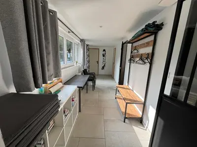 Cuisine ou kitchenette dans l'établissement Gite de Pouppeville
