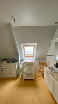 Un ou plusieurs lits dans un hébergement de l'établissement Maison grand confort à 100 m de la plage