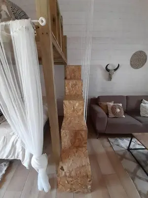 Coin salon dans l'établissement Le lodge - appartement 4 personnes proche mer