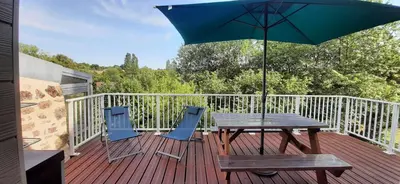 Balcon ou terrasse dans l'établissement Gite La Péra