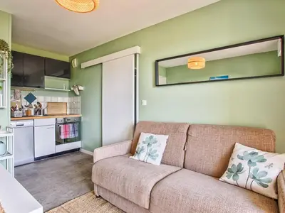 Cuisine ou kitchenette dans l'établissement Une parenthèse face à lhorizon à Cabourg - FR-1-788-87