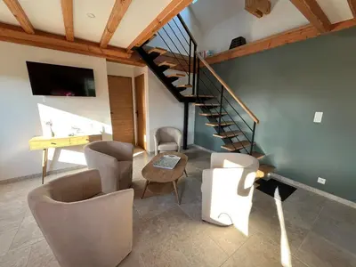 Coin salon dans l'établissement Le Douet Accommodation Vicq-sur-Mer