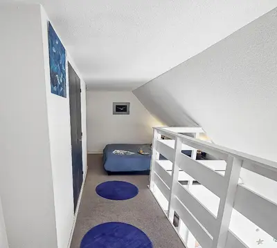 Un ou plusieurs lits dans un hébergement de l'établissement Duplex vue mer, balcon, parking privé