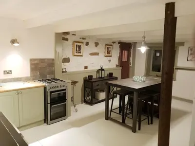 Cuisine ou kitchenette dans l'établissement L'Echappée Normande