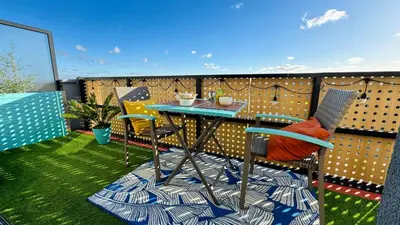 Balcon ou terrasse dans l'établissement Chic apartment with panoramic view