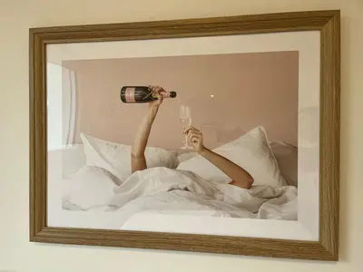 Un ou plusieurs lits dans un hébergement de l'établissement La Villa Rosé