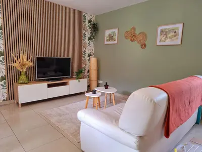 Télévision ou salle de divertissement dans l'établissement Le petit logis