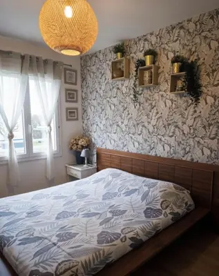 Un ou plusieurs lits dans un hébergement de l'établissement Bel Appartement Lumineux, 70m2, 3 Chambres, Proche Zénith et Hippodrome de Caen