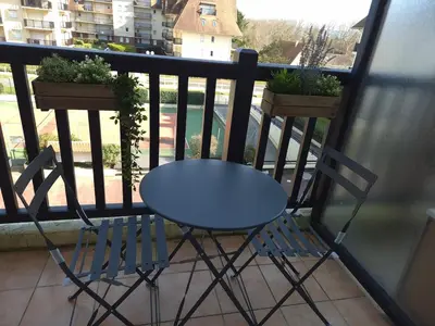 Balcon ou terrasse dans l'établissement T2 belle vue mer proche Thalasso - Piscine et tennis
