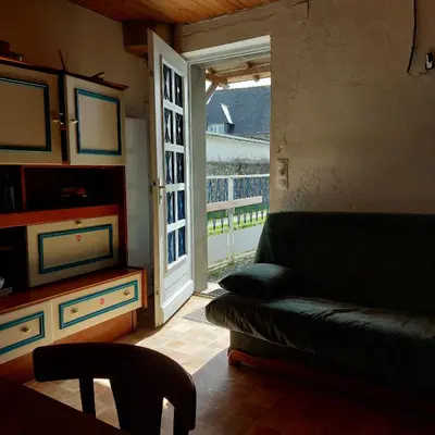 Coin salon dans l'établissement Petite maison de vacances