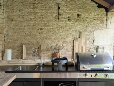 Cuisine ou kitchenette dans l'établissement Cottage Maison Areli