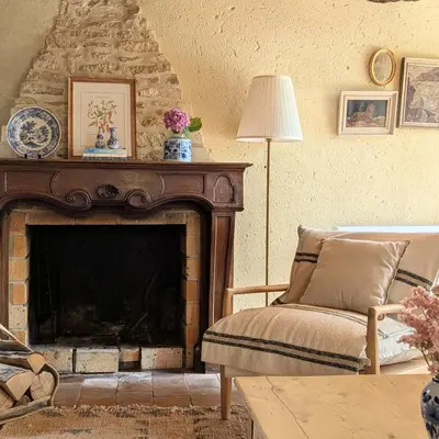 Coin salon dans l'établissement Cottage Maison Areli