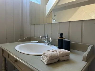 Salle de bains dans l'établissement Beaux-Regards