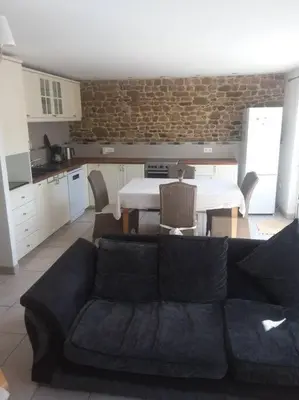 Cuisine ou kitchenette dans l'établissement Gîte à la campagne