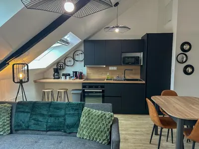 Cuisine ou kitchenette dans l'établissement La Perle Cancalaise - studio au cœur du Port