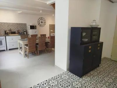 Cuisine ou kitchenette dans l'établissement La Cabane du Pêcheur