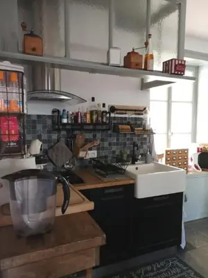 Cuisine ou kitchenette dans l'établissement Maison bord de mer jonville