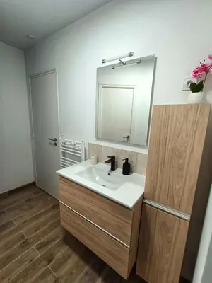 Salle de bains dans l'établissement Le Rez des Arcades - T2 en RDC hypercentre