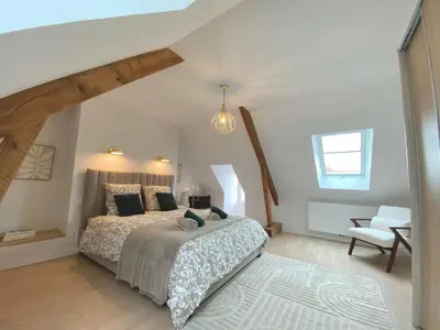 Un ou plusieurs lits dans un hébergement de l'établissement Maison Cornat, Numéro 6, Le Duplex