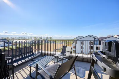 Balcon ou terrasse dans l'établissement Les Embruns de Courseulles - Appt 6personnes