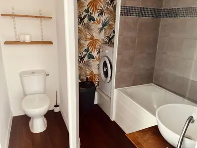 Salle de bains dans l'établissement Entre Terre et Baie du Mont-Saint-Michel
