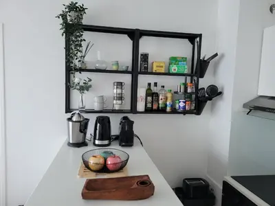 Cuisine ou kitchenette dans l'établissement Les voiliers