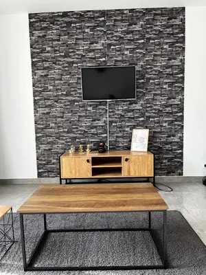 Télévision ou salle de divertissement dans l'établissement Studio with garden terrace and free parking