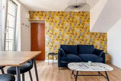 Coin salon dans l'établissement Appartement moderne au coeur du quartier historique