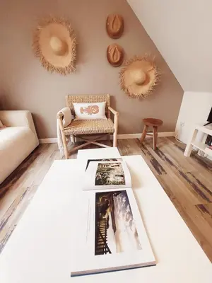 Coin salon dans l'établissement Cottage dans les dunes