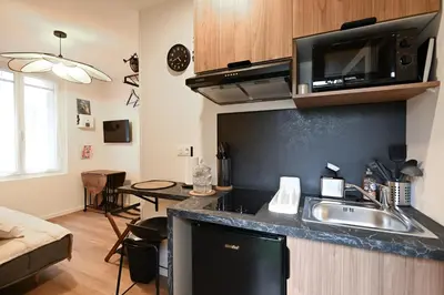 Cuisine ou kitchenette dans l'établissement Le 1 du Clos Fleuri - Studio avec extérieur privatif