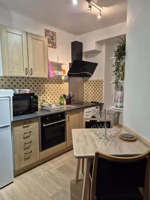Cuisine ou kitchenette dans l'établissement Le break en nord Cotentin