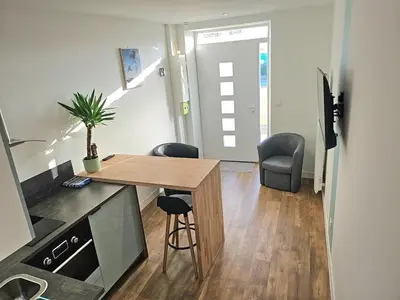 Cuisine ou kitchenette dans l'établissement Appartement Granville1