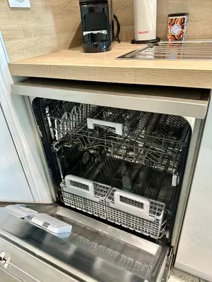 Cuisine ou kitchenette dans l'établissement Cabourg Bord de Mer