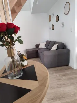 Coin salon dans l'établissement Gite du marais