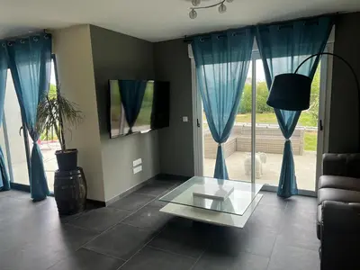 Coin salon dans l'établissement Normandy lodges