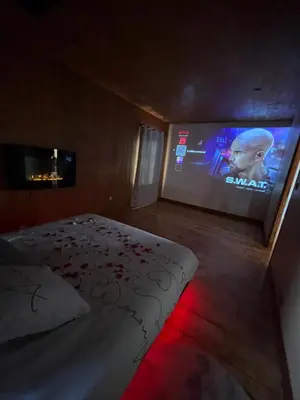 Télévision ou salle de divertissement dans l'établissement Ô Chalet Normand