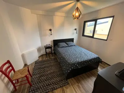 Un ou plusieurs lits dans un hébergement de l'établissement Holiday Home Maison de vacances Strandhaus by Interhome