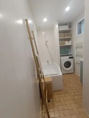 Salle de bains dans l'établissement Maison au bord du havre et proche mer