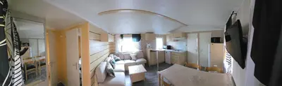 Coin salon dans l'établissement location mobile home proche de la mer