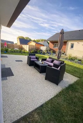 Jardin de l'établissement Villa moderne 5 minutes de la plage