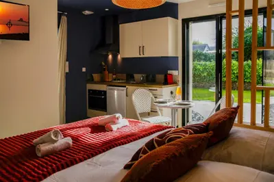 Cuisine ou kitchenette dans l'établissement Ker Lou