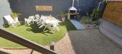 Jardin de l'établissement Le petit Breizh 3 entre Mt St Michel et Saint Malo 4personnes 1bébé