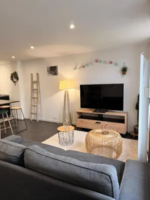 Télévision ou salle de divertissement dans l'établissement Granville appartement